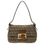 Fendi Bag Handbag Zucchino Canvas Brown Mini Micro Small