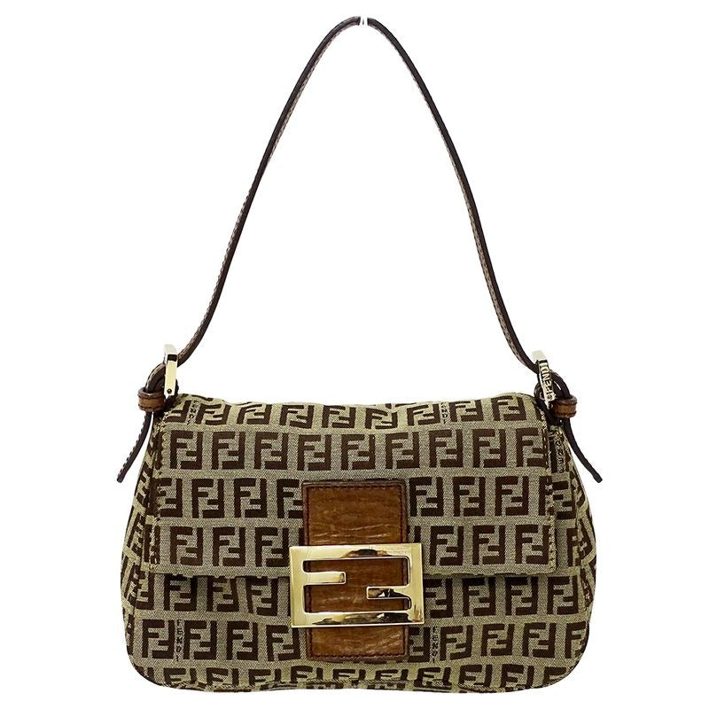 Fendi Bag Handbag Zucchino Canvas Brown Mini Micro Small — view 2