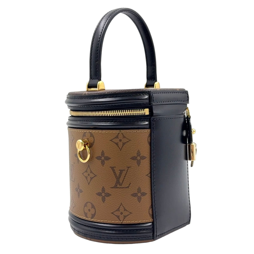 Louis Vuitton Cannes Monogram Reverse 2-Way Shoulder Leather Brown Black — view 2