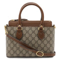 Gucci GG Supreme Mini Bag 2-Way Crossbody Leather Beige Brown Gold