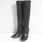Bottega Veneta Intrecciato Long Boots 38.5 Black