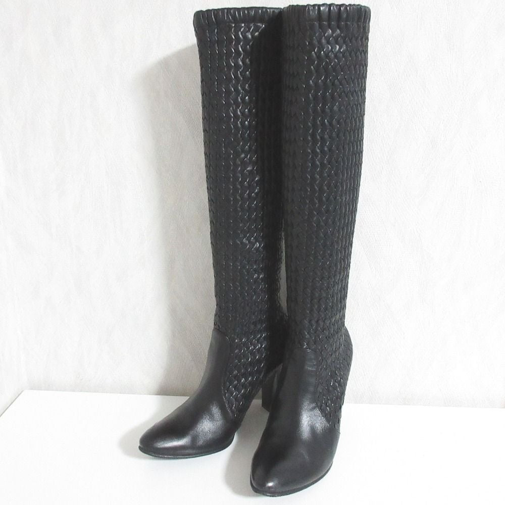 Bottega Veneta Intrecciato Long Boots 38.5 Black