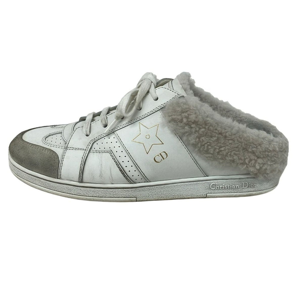 Dior Sneakers 37 White Light Gray Leather Lambskin