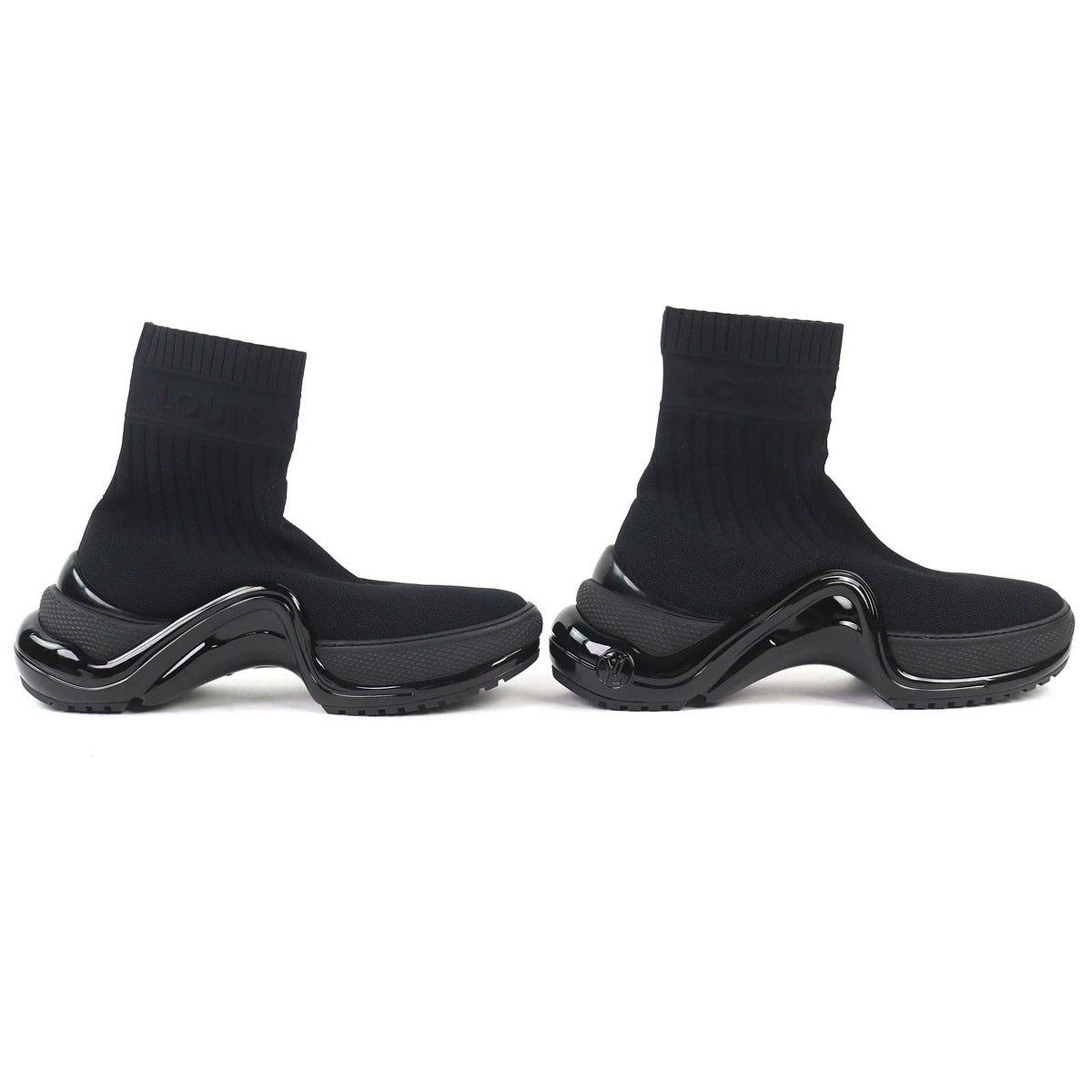 Louis Vuitton LV Arc Light Line Logo Socks Sneakers Black 42 — view 3
