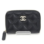 Chanel Quilted Coin Purse Caviar Leather Black Ap4818 Coco Mark Card Case — view 2