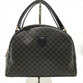 Celine Black Macadam Hand Boston Bag Brown Leather