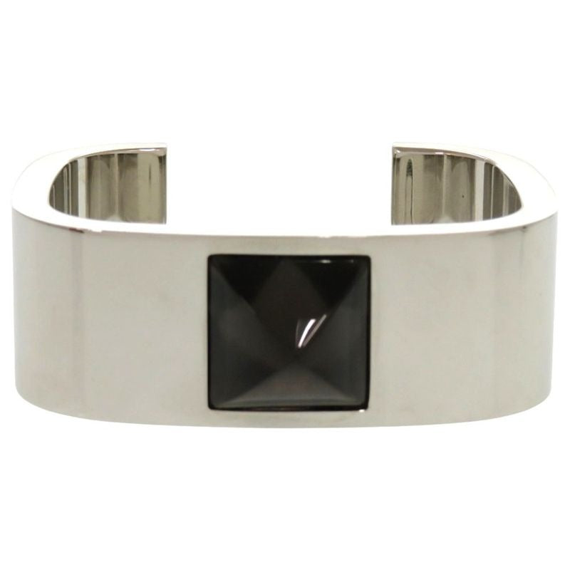 Hermes Medor Metal Black Silver Hardware Bangle 1630