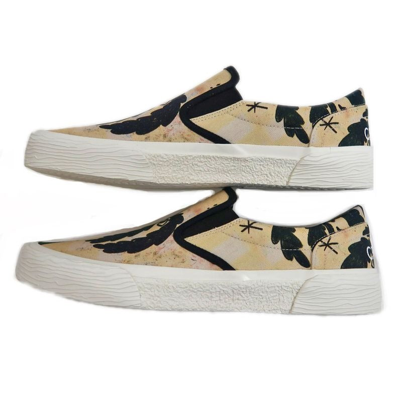 Celine Slip-on Size 43 Palm Tree Pattern Beige Black Shoes — view 3