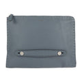 Fendi Clutch Bag 7 M0225 Leather Blue Gray Selleria Second Handbag
