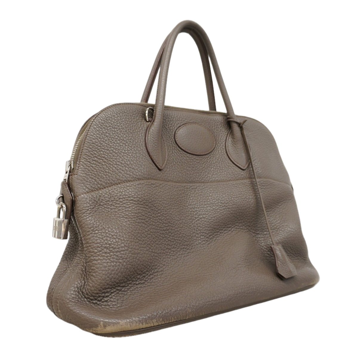 Hermes Handbag Bolide 35 Taurillon Clemence Etain Silver 2-Way — view 2