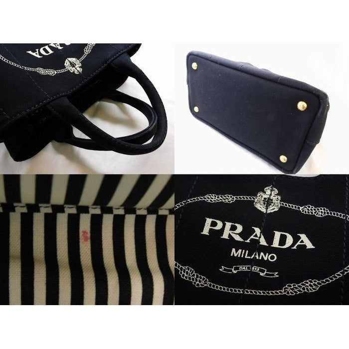 Prada Canapa Shoulder Bag Black 7 — view 4