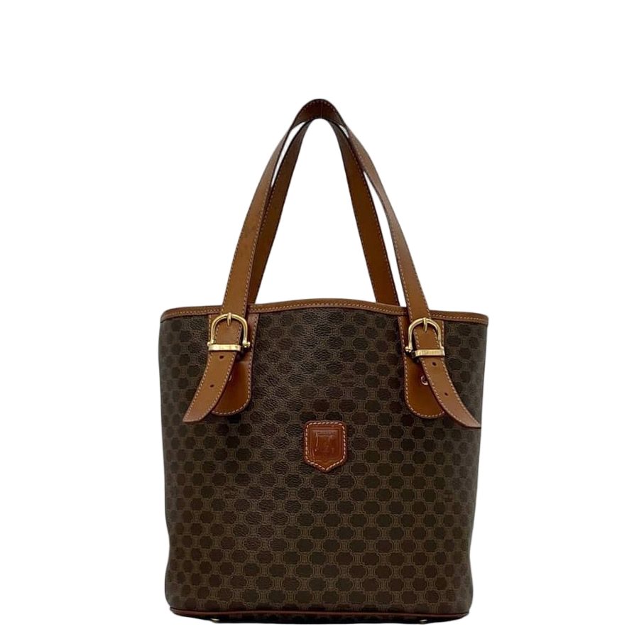Celine Tote Brown Macadam Bucket Leather MC 98