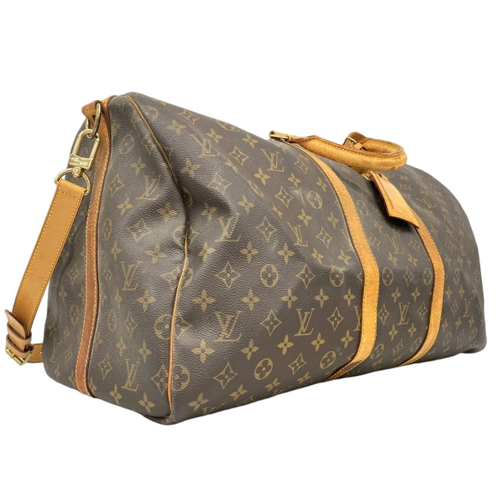 Louis Vuitton Boston Bag Monogram Keepall Bandouliere 55 Brown — view 2