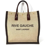 Saint Laurent Paris Handbag Noe Rive Gauche Linen Brown — view 2