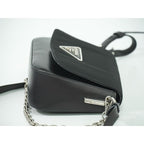 Prada Nylon Leather 2-Way Shoulder Bag Pochette Black — view 3