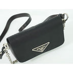 Prada Nylon Leather 2-Way Shoulder Bag Pochette Black — view 5