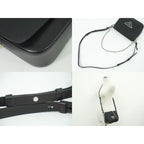 Prada Nylon Leather 2-Way Shoulder Bag Pochette Black — view 6