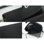 Prada Nylon Leather 2-Way Shoulder Bag Pochette Black — view 7