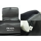 Prada Nylon Leather 2-Way Shoulder Bag Pochette Black — view 9