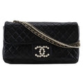Chanel Westminster Chain Shoulder Quilted Lamb Skin And Faux Pearl