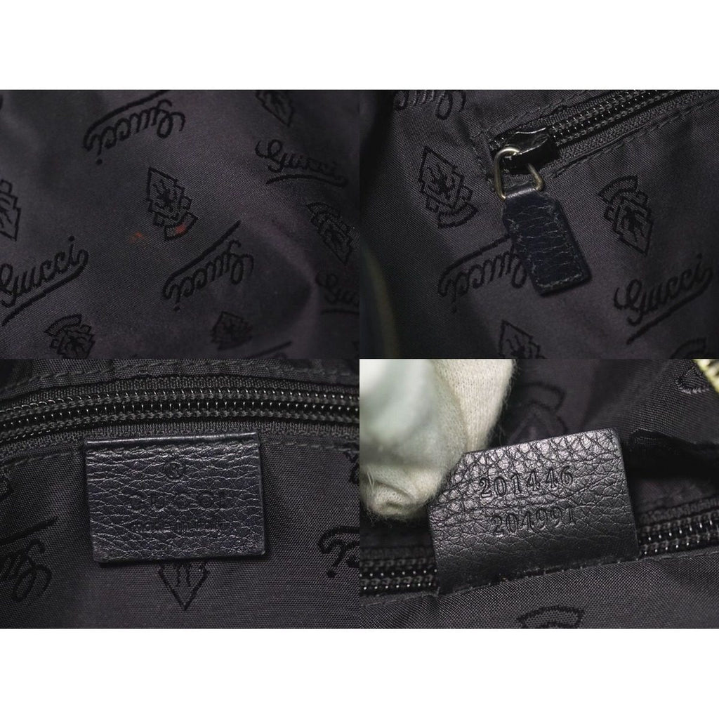 Gucci Guccissima Leather Shoulder Bag Pochette Black — view 9