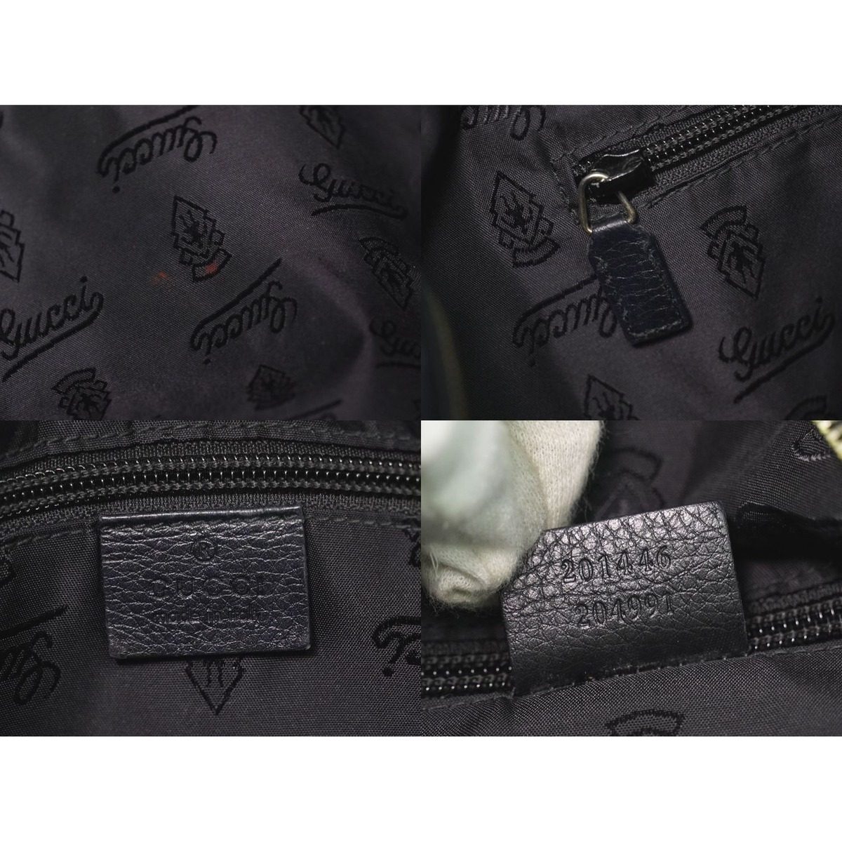 Gucci Guccissima Leather Shoulder Bag Pochette Black — view 9