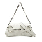 Gucci Horsebit Shoulder Bag Handbag White Leather