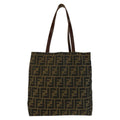 Fendi Vintage Zucca Brown Canvas Leather 71 1 991 Tote Shoulder Bag