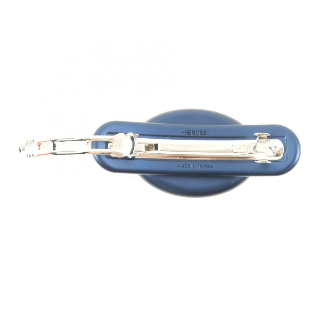 Hermes Tri Maillon PM Aluminum Chaine D'ancre Barrette Navy — view 5