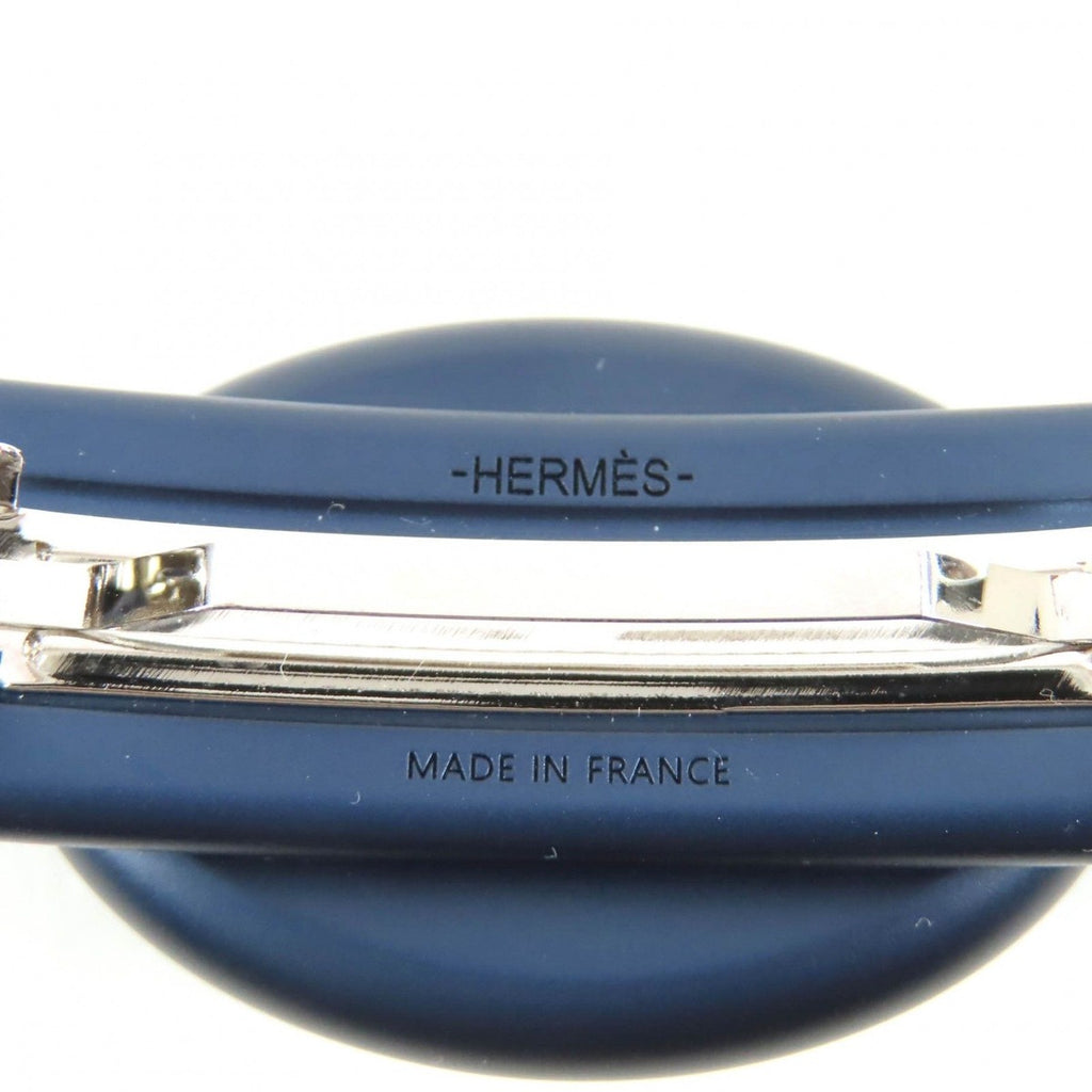 Hermes Tri Maillon PM Aluminum Chaine D'ancre Barrette Navy — view 6