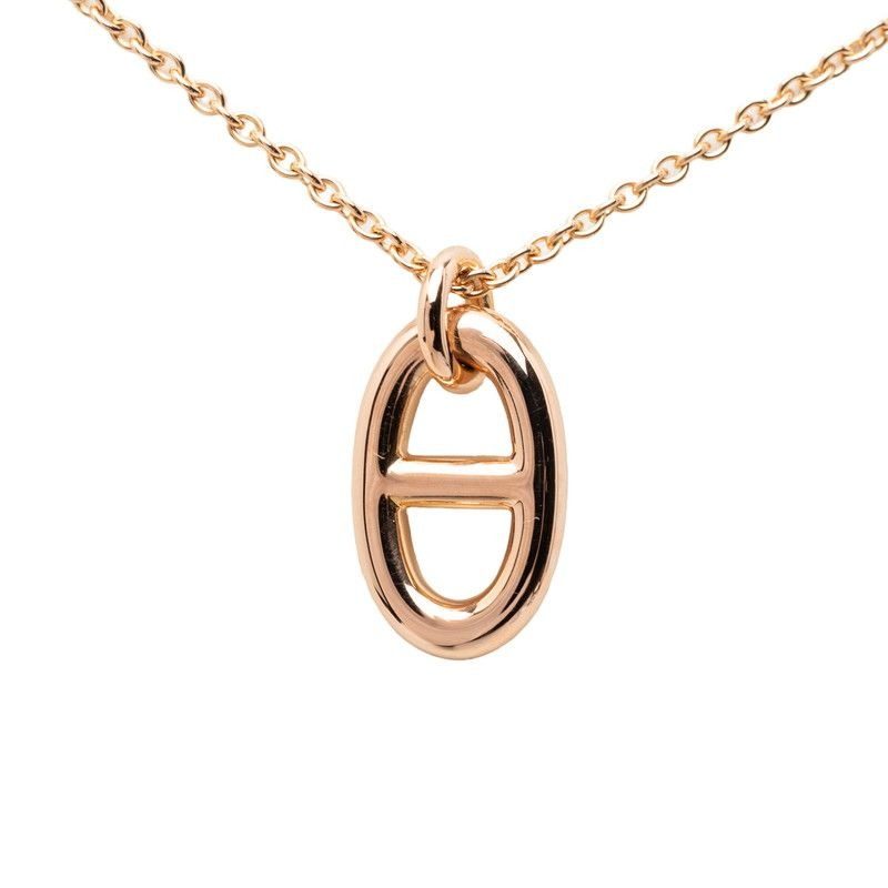 Hermes Chaine D'ancre Farandole PM Pendant Necklace 18k Pink Gold