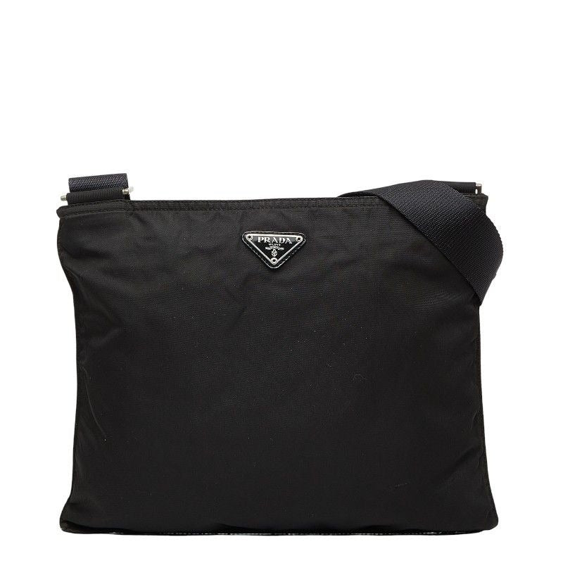 Prada Black Nylon Leather Shoulder Bag