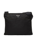 Prada Black Nylon Leather Shoulder Bag