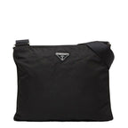 Prada Black Nylon Leather Shoulder Bag