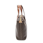 Celine Square Zipped Brown Macadam Canvas Tote — view 3
