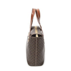 Celine Square Zipped Brown Macadam Canvas Tote — view 4