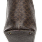Celine Square Zipped Brown Macadam Canvas Tote — view 7
