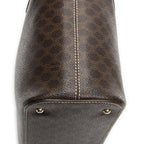 Celine Square Zipped Brown Macadam Canvas Tote — view 8