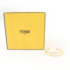 Fendi First FF Motif Rhinestone Bangle Bracelet M Gold — view 2