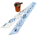 Hermes Twillye De L'ebookle Broderie Anglaise Silk Blue Scarf 0195