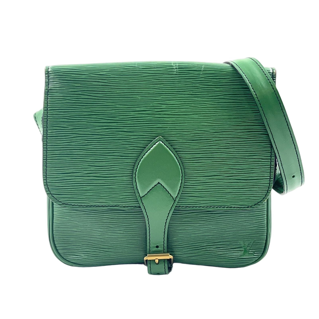 Louis Vuitton Cult Ciel Epi Borneo Green Leather Shoulder Bag Gold