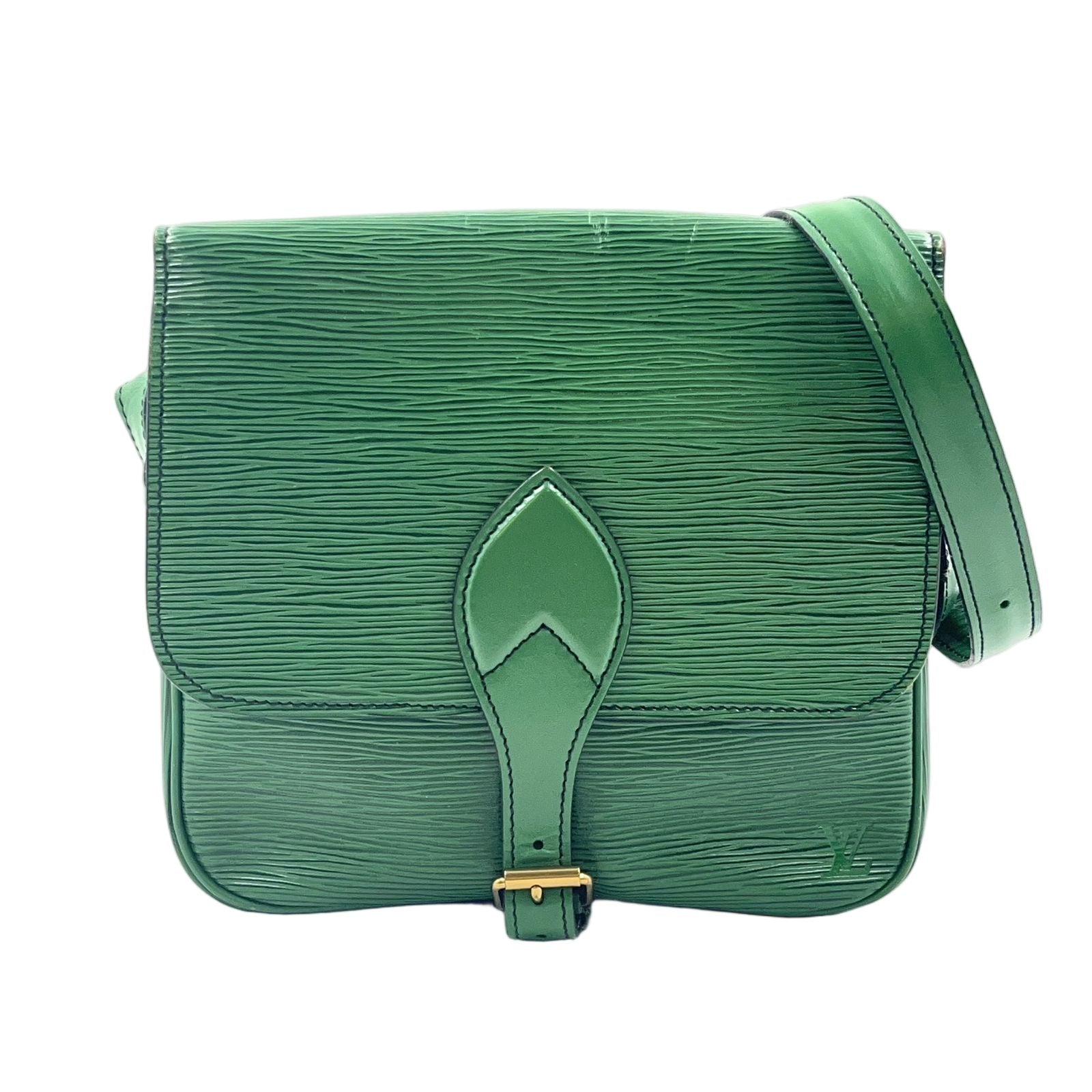 Louis Vuitton Cult Ciel Epi Borneo Green Leather Shoulder Bag Gold