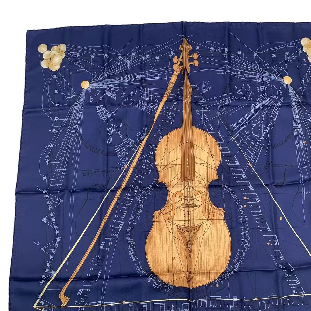 Hermes Scarf Silk Carre 90 Music of the Spheres la Musique Des Navy — view 2