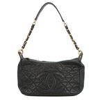 Chanel Chain Shoulder Bag Quilted CC Logo Caviar Leather