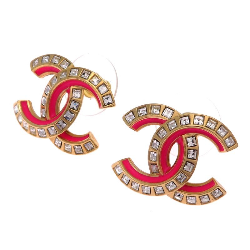 Chanel Tricolor Crystal Embellished Earrings