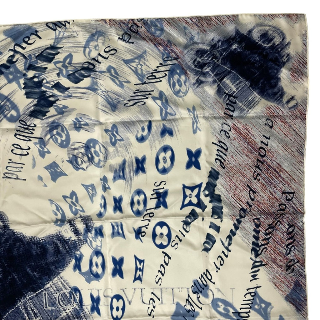 Louis Vuitton Scarf Silk Monogram Motorcycle White — view 3