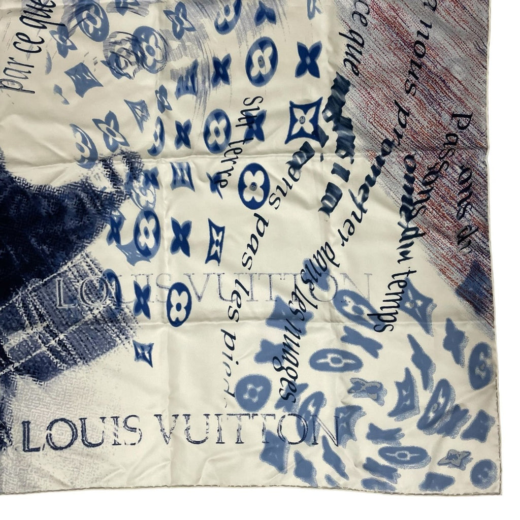 Louis Vuitton Scarf Silk Monogram Motorcycle White — view 5