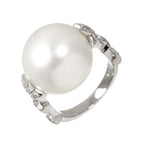 Chanel Comet Ring White Butterfly Pearl Diamond 18k WG White Gold 750