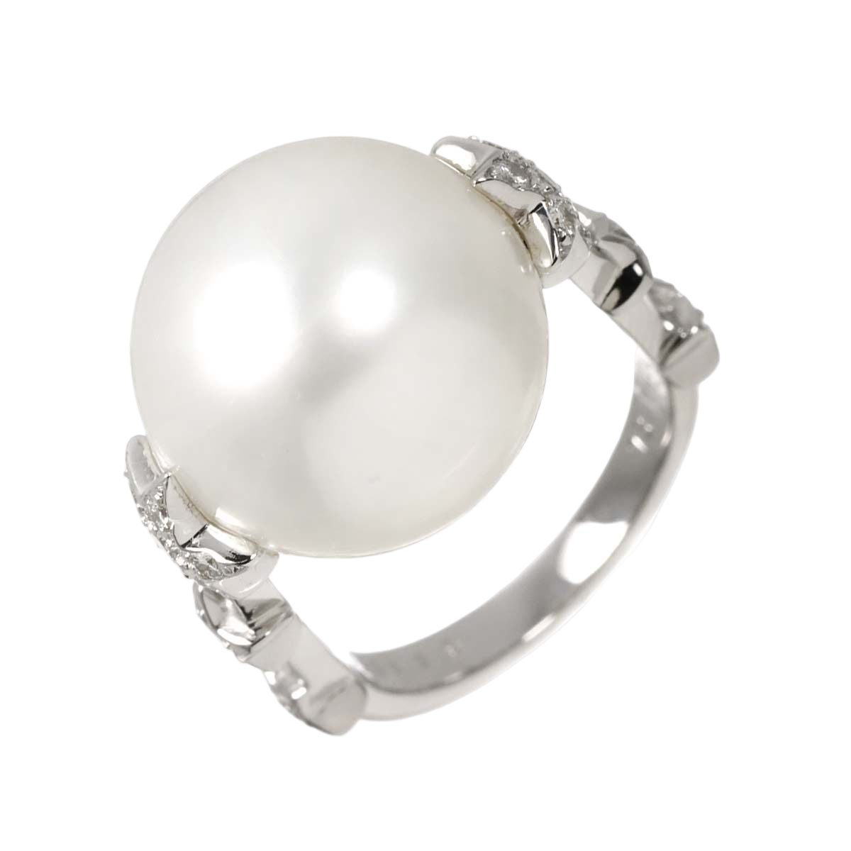 Chanel Comet Ring White Butterfly Pearl Diamond 18k WG White Gold 750