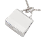 Hermes Amulette Kelly Pendant White Gold 18K Diamond Pave Necklace — view 4
